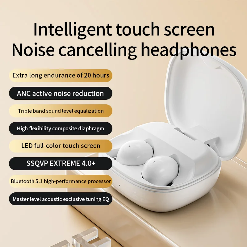 S09 ANC Bluetooth5.4 Headphone HiFi Sound Wireless Earphone Sport Earbuds Waterproof Headest Placeable Memory Card With Mic