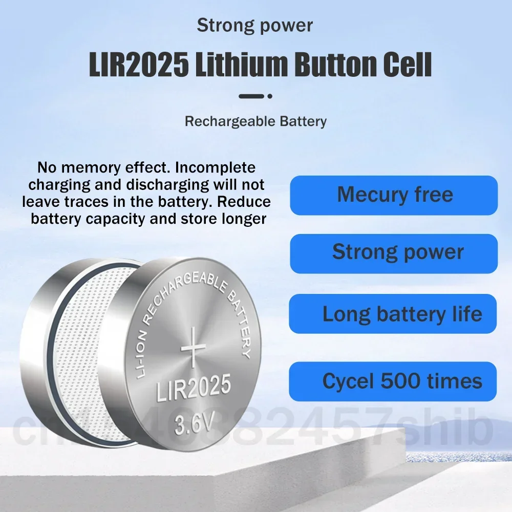 20-100PCS LIR2025 LIR 2025 3.6V Rechargeable Lithium Battery CR2025 ML2025 For Car Key Scale Calculator Mouse Button Coin Cells