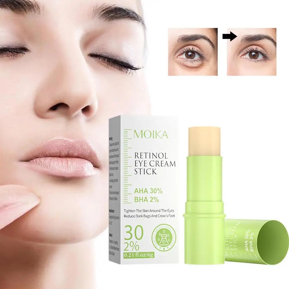 Crema de ojos de Retinol, palo antienvejecimiento, antiarrugas, reafirmante, hidratante instantánea, antiojeras, hinchazón, iluminador de ojos