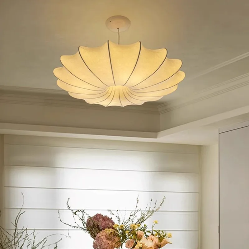 Italian Designer French Silk Pendant Lamp Japanese Style Retro Ceiling Light For Living Room Master