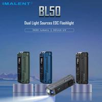 IMALENT BL50 EDC Flashlight 3600Lumen Lamp XHP50 HI LED Lantern Type-C Rechargeable Dual Light Source Torch UV Light Flashlights