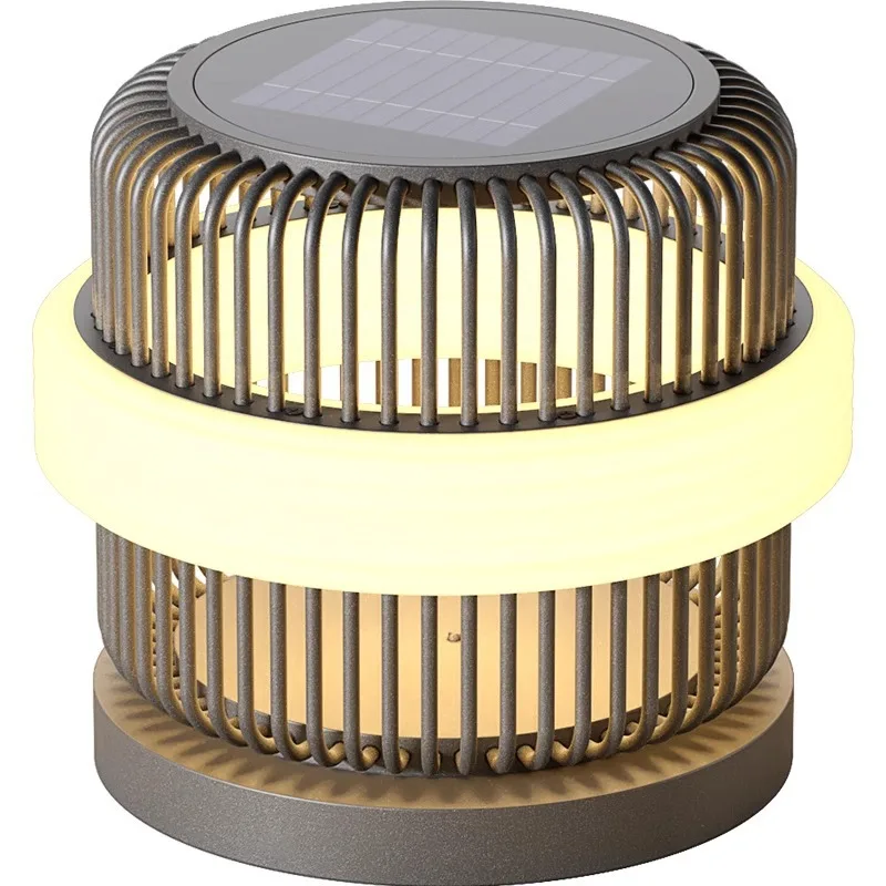 

Outdoor waterproof solar garden pillar lamp Villa door Round