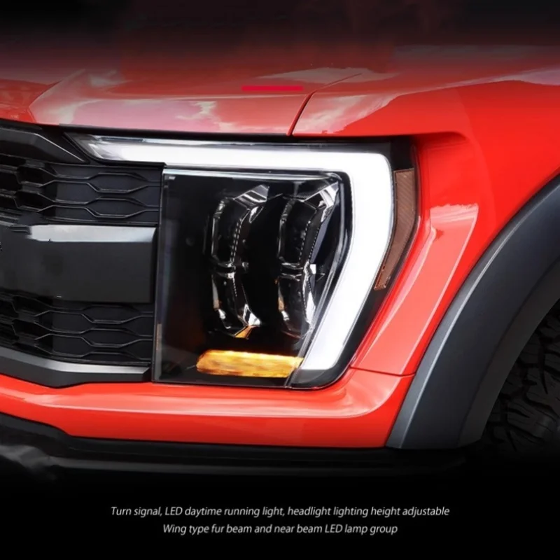 LED Headlight Assembly for Ford F150 Raptor 2021-2023 modified Daytime running light Turn signal Hight Low beam Car Accessories