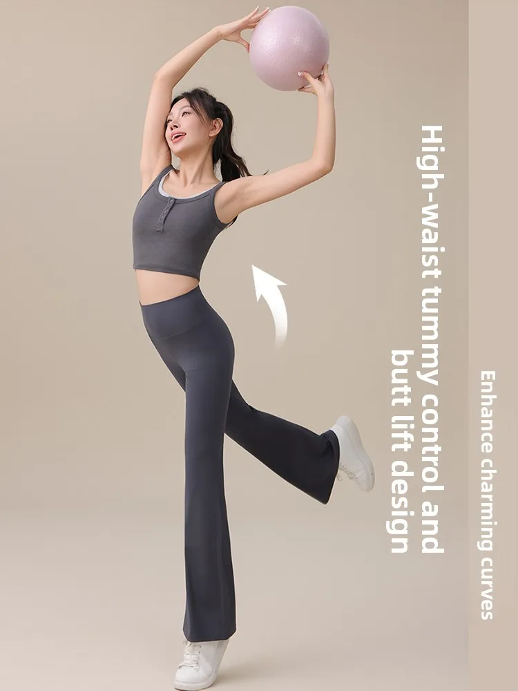 Pantaloni fitn a vita alta Leggings sportivi per il controllo della pancia da donna Pantaloni comodi e leggeri da yoga B Bell Bot