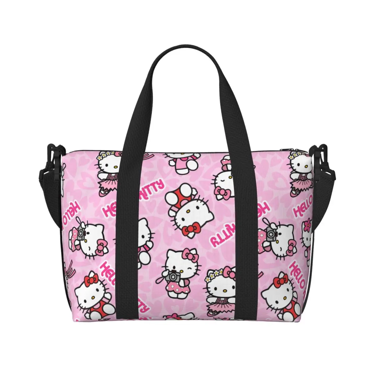 

Kawaill Cats Pink Hello Kitty Большая сумка-тоут Daliy Женская пескозащитная сумка-тоут для праздника