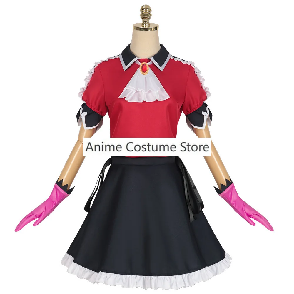 Adult Anime Oshi No Ko Arima Kana Cosplay Costume Wig Stage Clothing Red Princess Skirt Lolita Kawaii Birthday Party Xmas Suit