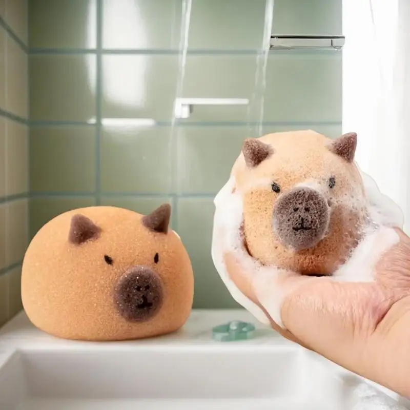 

Capybara Shaped Bath Sponge Ball Soft Foaming Back Scrubber For Kids Gentle Exfoliating And Massage Cleaning Tool