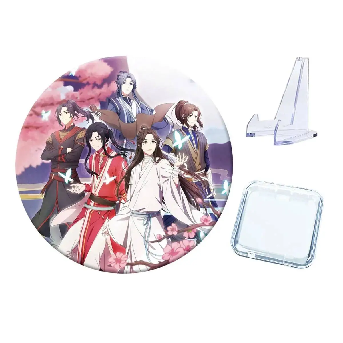 Heaven Official's Blessing Pins Xie Lian Pin Hua Cheng Pin Anime Badge Tian Guan Ci Fu Cartoon Badge With Stand Bag Accessory