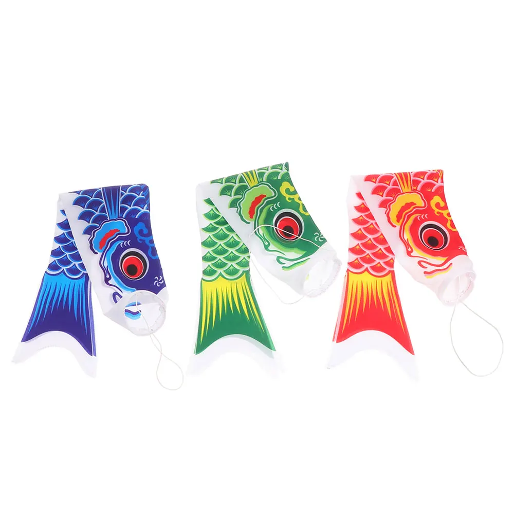 

3 Pcs Carp Streamer Fish Banner Garden Decor for outside See Festival Flags Japanese Windsock Kite