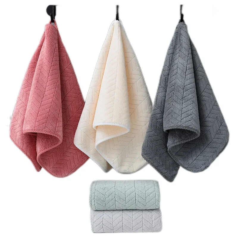 New Coral Velvet Cotton Thickened Bath Towel Increases Water Absorption Adult Bath Towel Soft Affinity Household Quick-drying