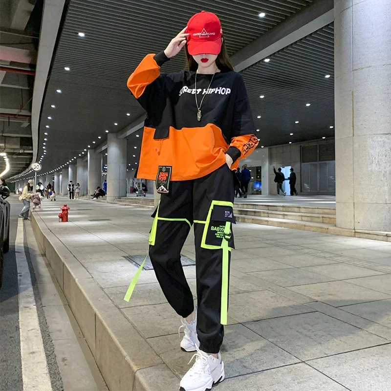 بدلة ملابس رقص الهيب هوب النسائية ، بنطلون علوي للكبار ، راقصي الجاز ، أزياء الهيب هوب ، الفتيات ، الكورية ، الجديدة