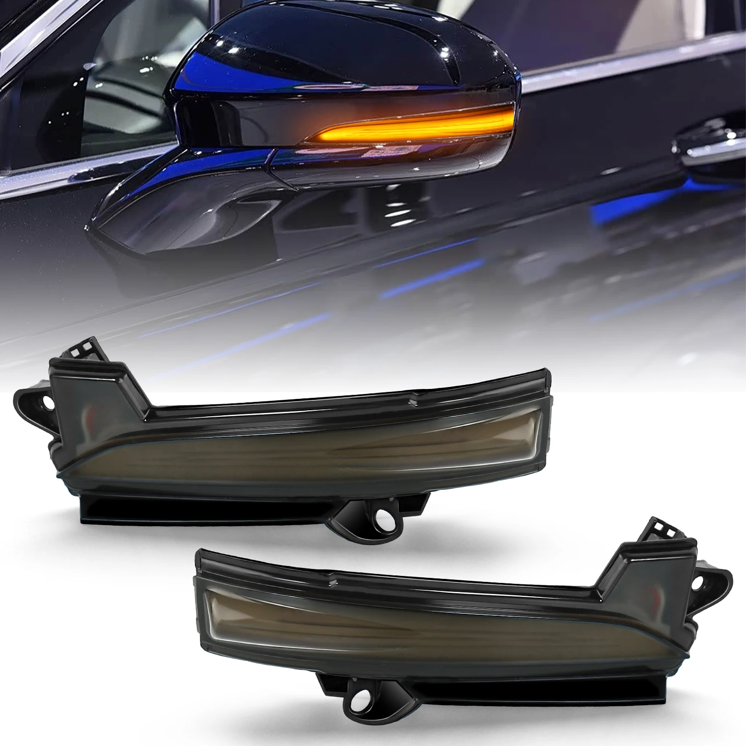 For Ford Mondeo Fusion 2013-2020 Rearview Side Mirror Turn Signal LED Lamp Blinker Indicator Light USA Version Gray Replacement