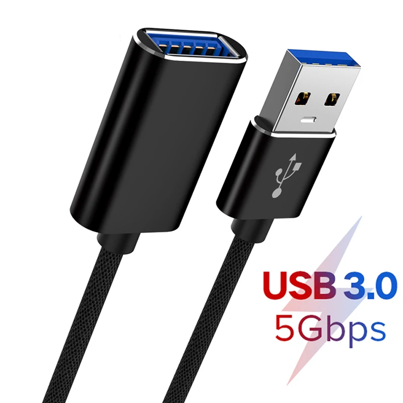 USB 3.0 Cable USB Extension Cable Male to Female Data Cable USB3.0 2.0 Extender Cord for Smart TV PS4 Xbox SSD PC Extension Wire