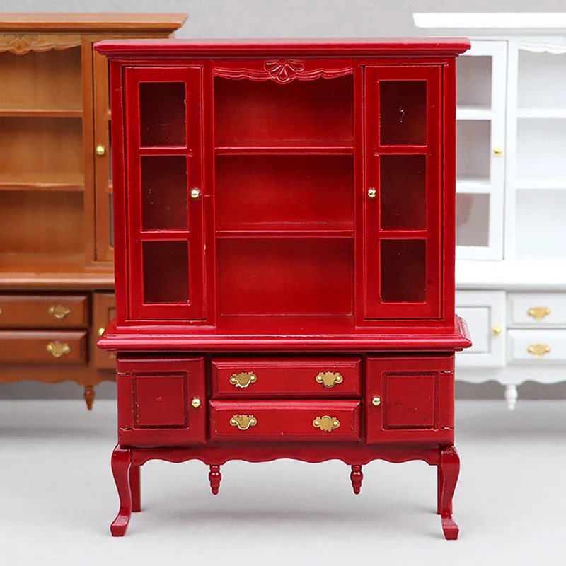 Multi Style Miniature Wooden Bookshelf Mini Cabinet Bedroom Furniture Kits Home & Living For 1:12 Dollhouse Toys Gift