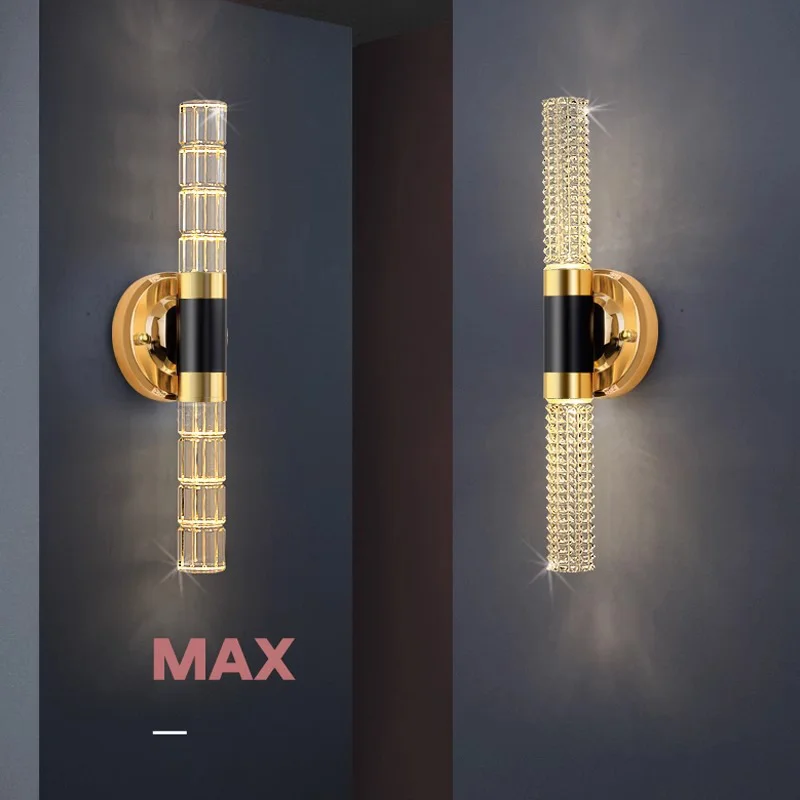 12W LED Lights Modern Wall Light for Bedroom Mirror with Light Crystal Rod Nordic Aisle Corridor Interior Lighting Fixture