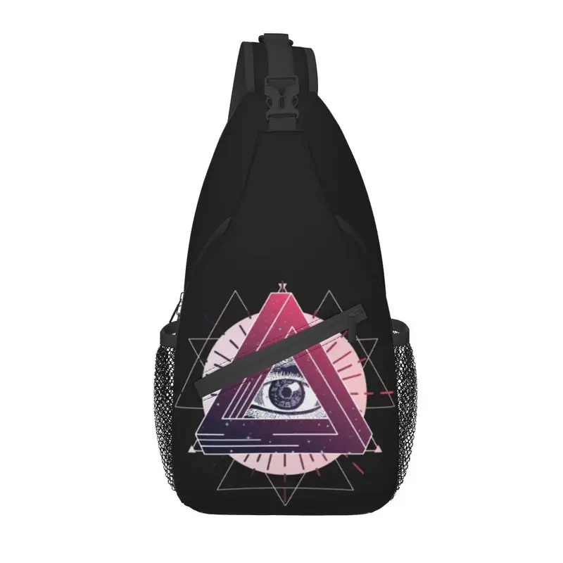 

Mystic Eye Sling Chest Bag Customized Evil Eyes Spiritual Amulet Shoulder Crossbody Backpack for Men Traveling Daypack