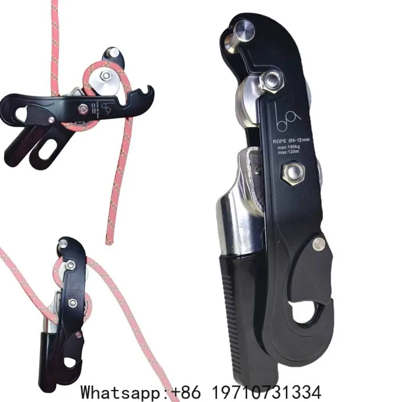 Rock Climbing Rappel Device Self Braking Stop Descender Firefighting Rescue Manual Anti-Panic Descender Arborist Belaying Device