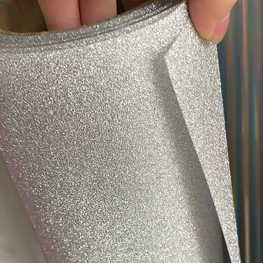 38cm*1/2/3/4/5/6M Silver Glitter Super Diamond Vinyl Wrap Glitter Finish Roll DIY Air-Release Adhesive Sticker Film