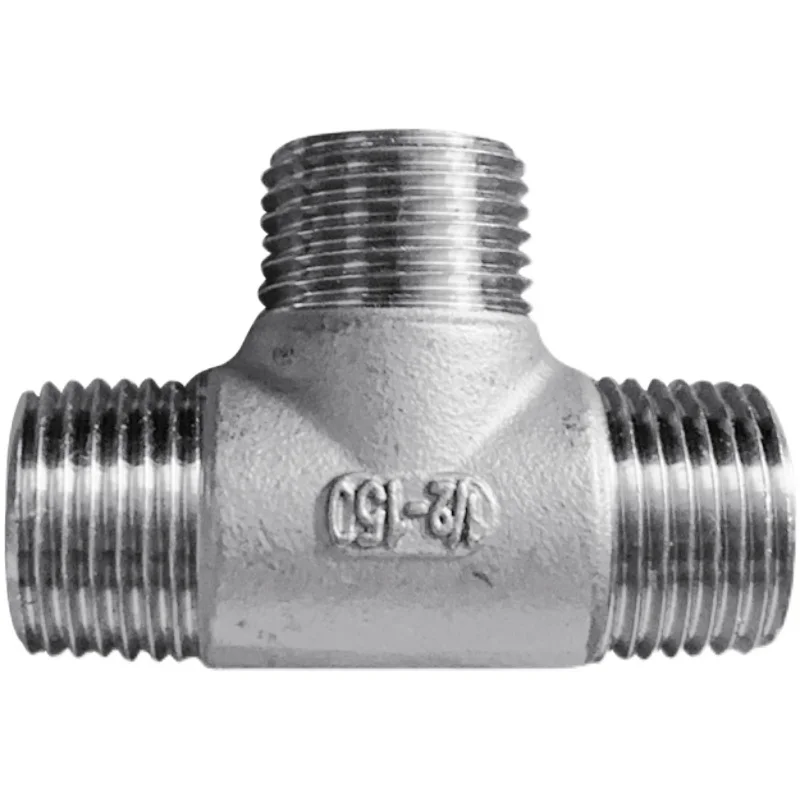 (DN8-DN50)male+male+Female Threaded 3 Way Tee T Pipe Fitting 1/4\