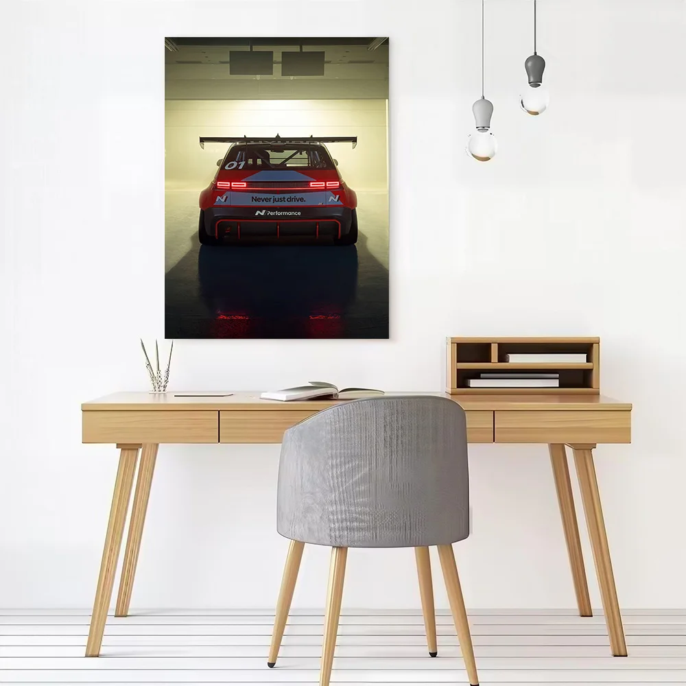 Korean Car N Performance Race Rear Poster Customizable Printed Canvas Painting for Pictures Wall Art Wand Deko Room Decorations