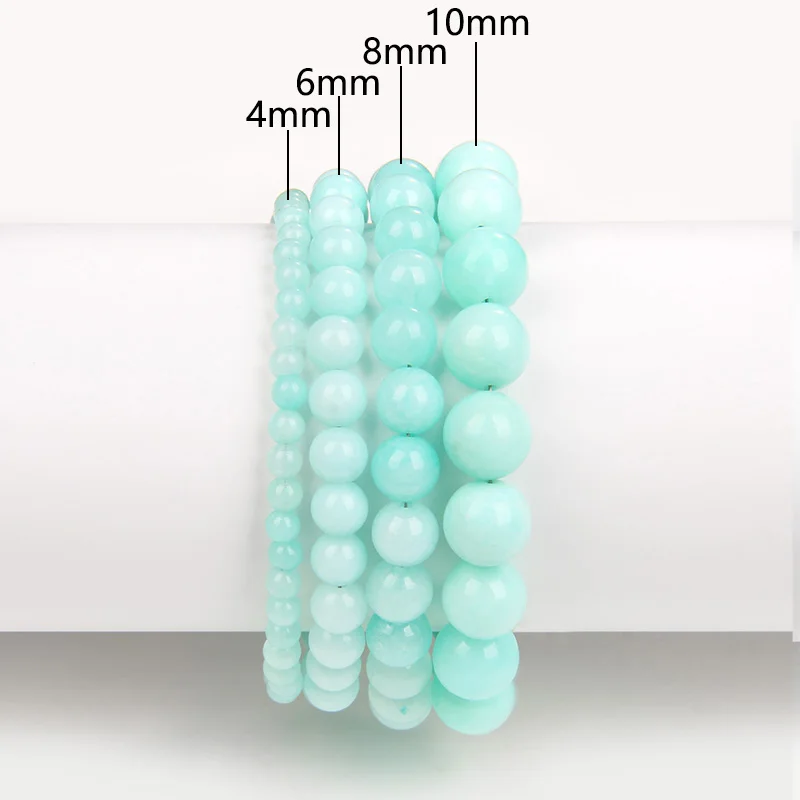 Amazonite Beaded Brcacelet Natural Stone Beads Bracelet Stretch Rope Bracelet Women Men Handmade Bangles Luxury Jewelry Bracelet