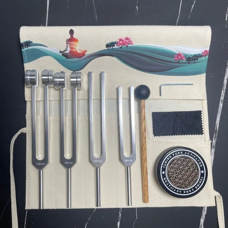 128/432/528HZ Tuning Fork Sets 256/512HZ Sound Healing Aluminum Tuning Forks Stress Relief Diapason Therapy Chakras Harmonizer