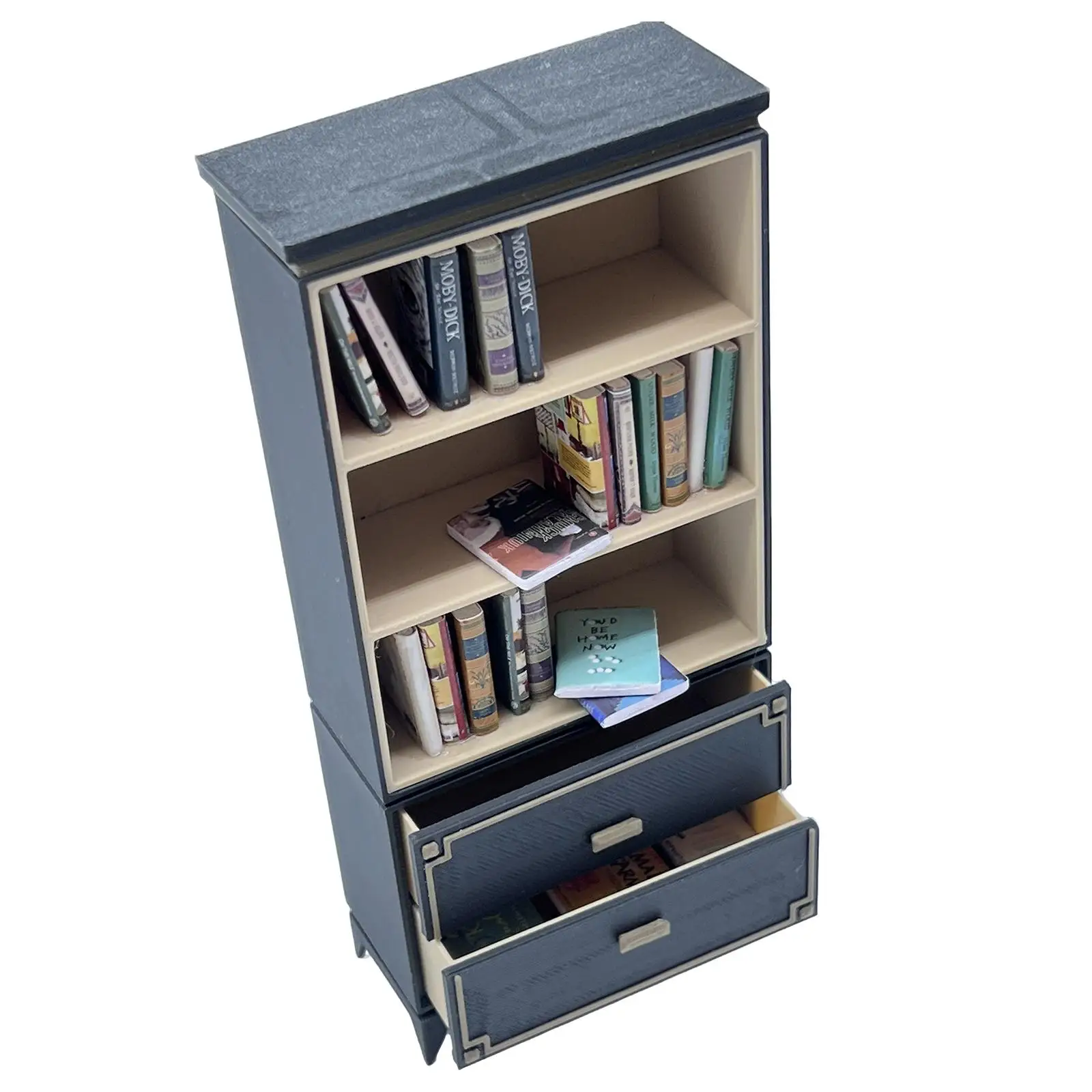 Decorazione per libreria per casa delle bambole in scala 1:12 Decorazione da collezione artigianale Micro modello di paesaggio Mobili per casa delle bambole Mini armadio di stoccaggio