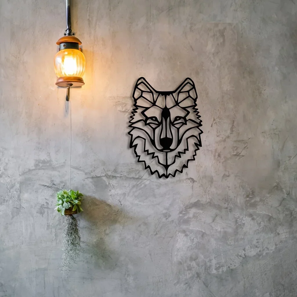 1pc Wolf Theme Decor Wall Art Decorations, Livingroom Office Dining Room Lobby Restaurant Decor Metal Wall Hanging Decor