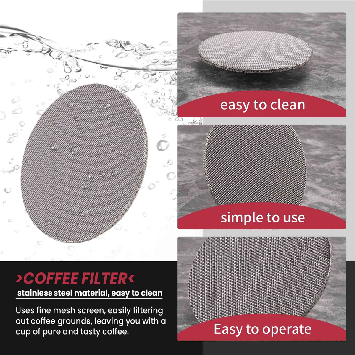 ตาข่ายกรองกาแฟหน้าจอลูกยางกาแฟนำกลับมาใช้ได้แข็งแรงทนทานสำหรับเครื่องชงกาแฟ Aeropress 54มม.