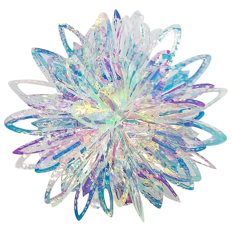 Snowflake Ball Garland Party Supplies Laser Colorful Paper Flower Wall Hanging Decorations for Birthday Wedding Drop Ornament