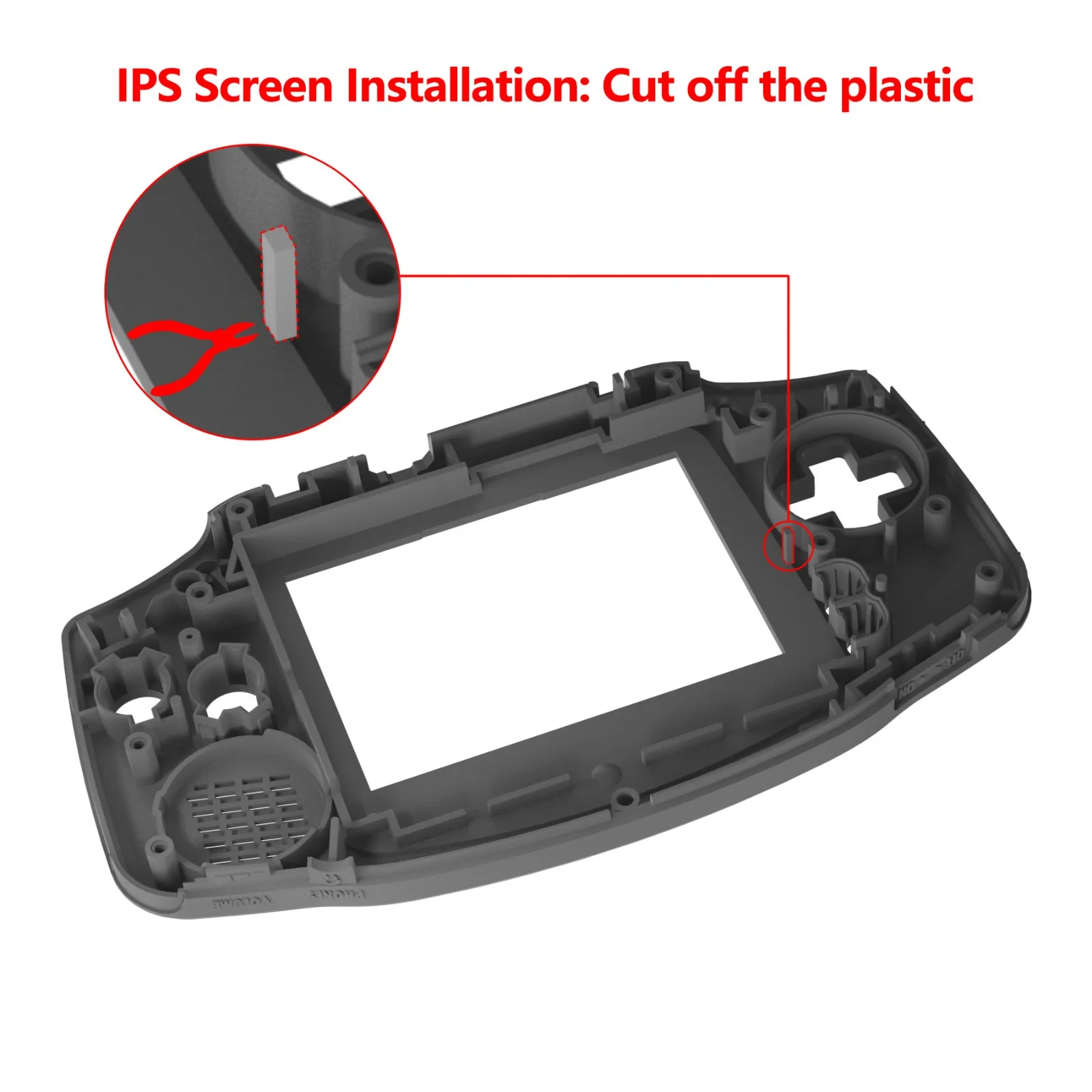 Extremate IPS cangkang pengganti ditingkatkan, tombol penutup rangka penuh untuk Gameboy Advance - Clear Atomic ungu