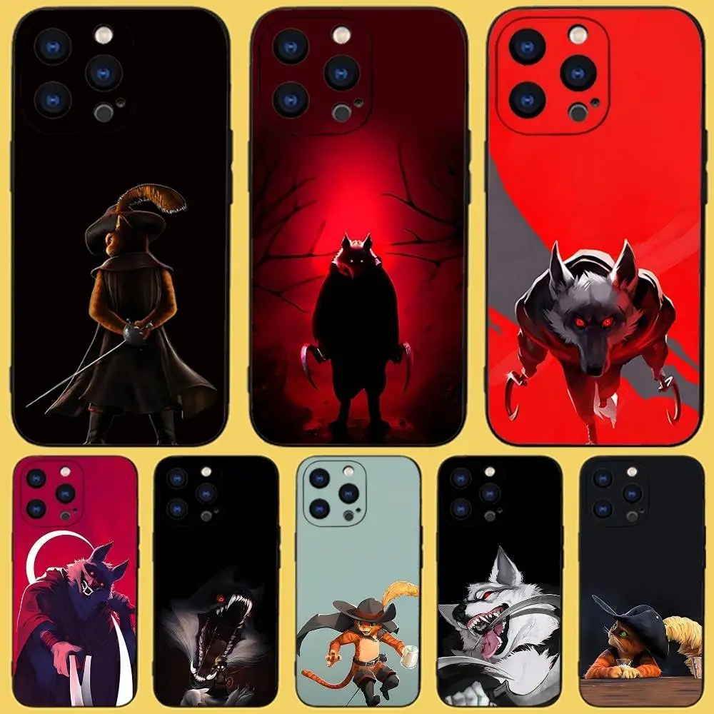 

P-Puss in Boots Movie Phone Case For iPhone 17,16,15,14,13,12,11,Pro,Max,Plus,X,XS,SE4,E,Mini,Soft Black Case