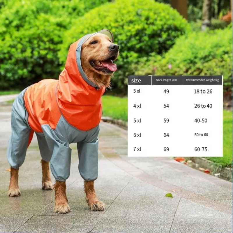 Dog Raincoat 1PC Cat Windproof Waterproof All Inclusive Hooded Rain Poncho Outdoor Poncho Large Medium Dog Pet Supplies