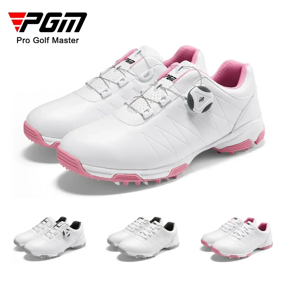 

PGM Women Golf Shoes Waterproof Lightweight Knob Buckle Shoelace Sneakers Ladies Breathable Non-Slip Trainers Shoes XZ082 new