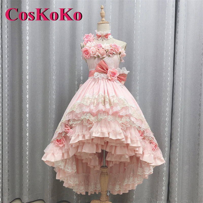 

CosKoKo Siya Cosplay Anime Who Made Me A Princess Costume Gorgeous Sweet Pink Adult Formal Dress Party Role Play Clothing