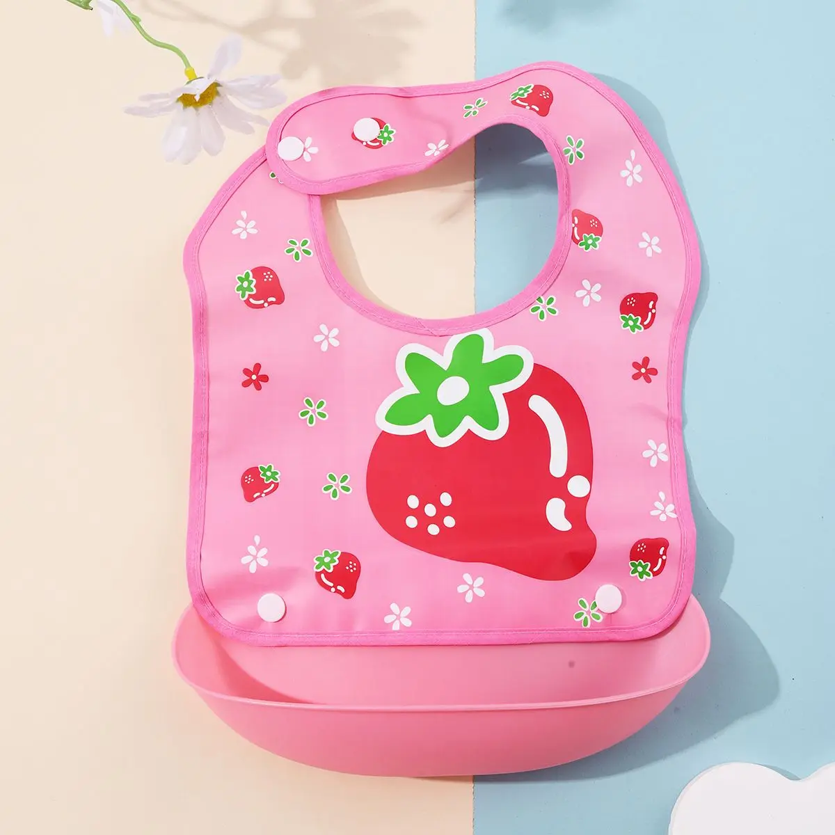 Baby food bib Baby waterproof bib three-dimensional detachable food food pocket Child child saliva pocket