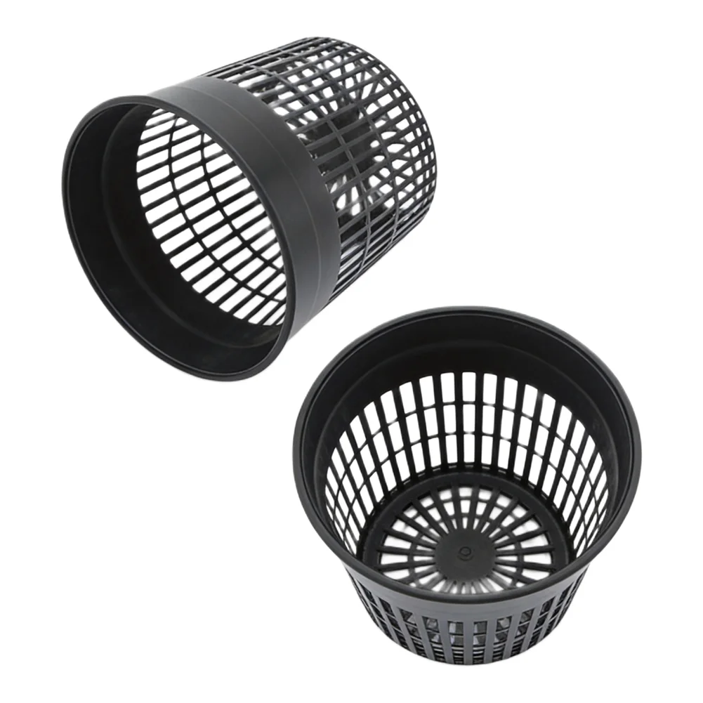 Round Black Pond Baskets for Aquatic Plants Pack of 10 Weather Resistant Recycled Plastic 8cm 10cm 12cm 13cm Sizes