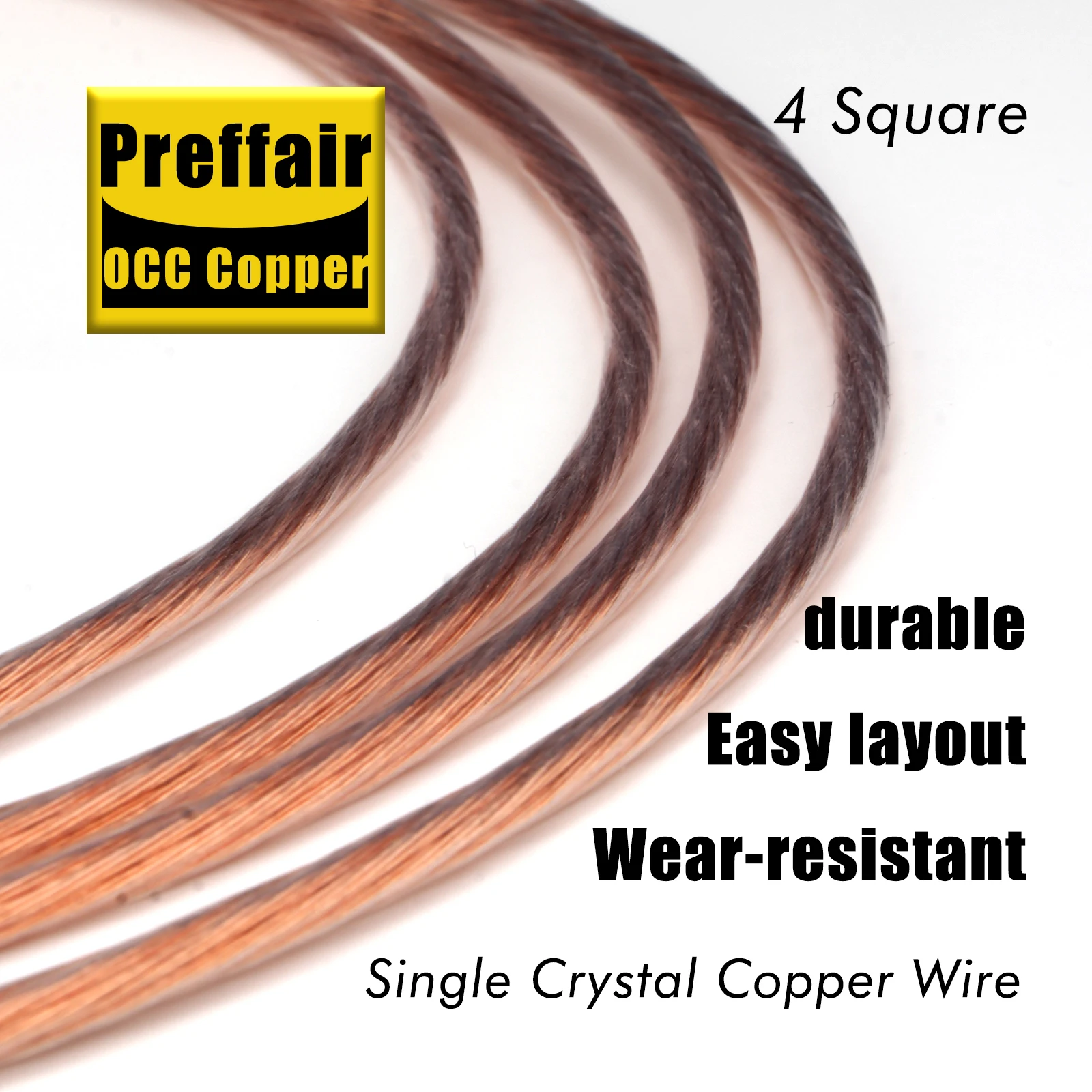 Preffair Hochreines 6N OCC PTFE Draht Kupferkabel für Hifi Audio DIY Verstärker Lautsprecherkabel – Detail 2