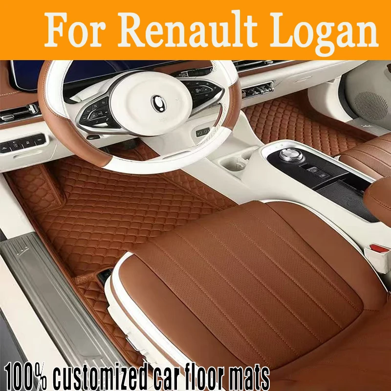 

Автомобильные коврики на заказ для Renault Logan 2010 2011 2013 2014 2014, авто роскошные кожаные мужские и женские автомобильные коврики с полным покрытием