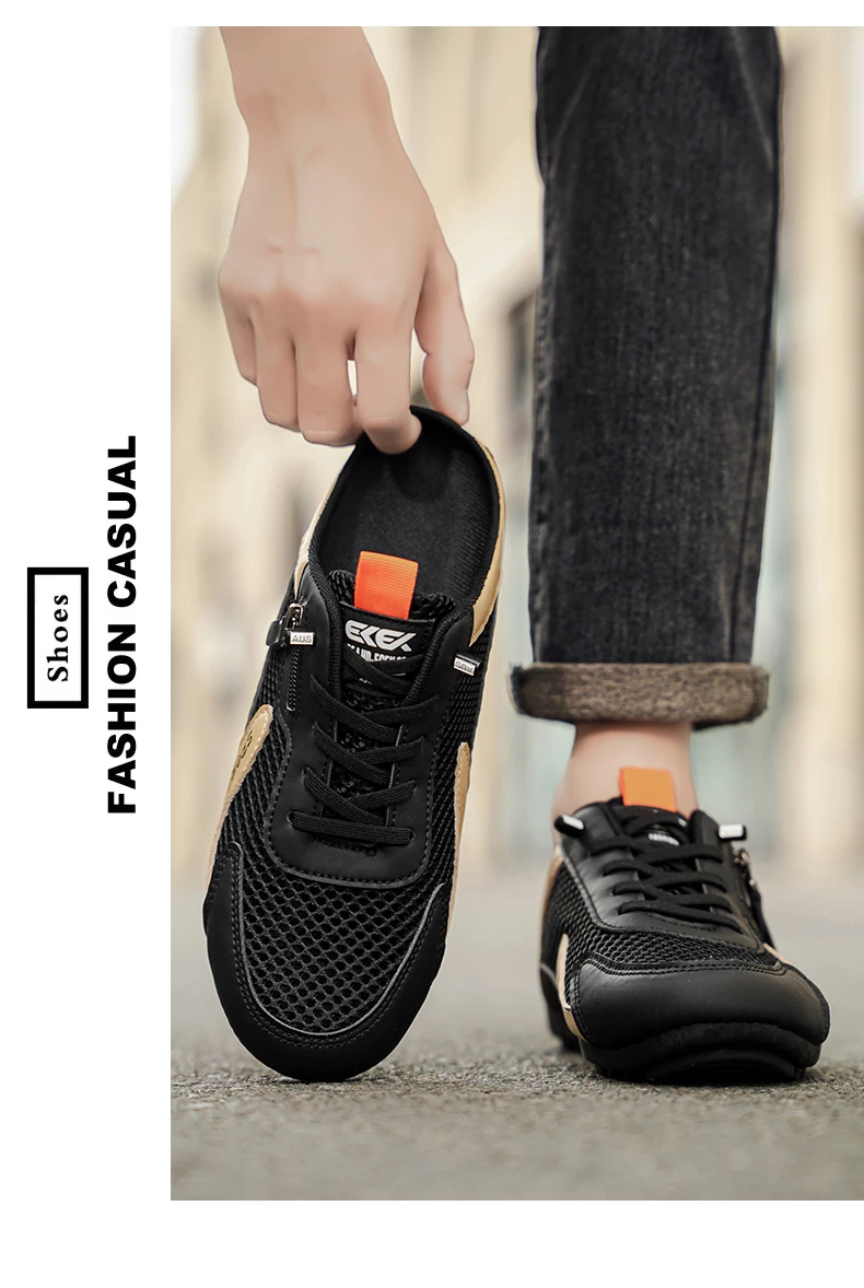Sommer-Slipper für Herren, trendige, flache, atmungsaktive, lässige Indoor-Outdoor-Wanderschuhe, Herren-Sneaker, chanclas de hombre – Detail 18