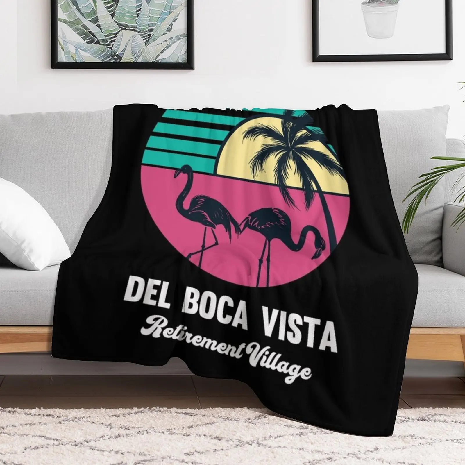 Del Boca Vista Retirement Village Throw Blanket warm for winter Retros Single For Baby Blankets