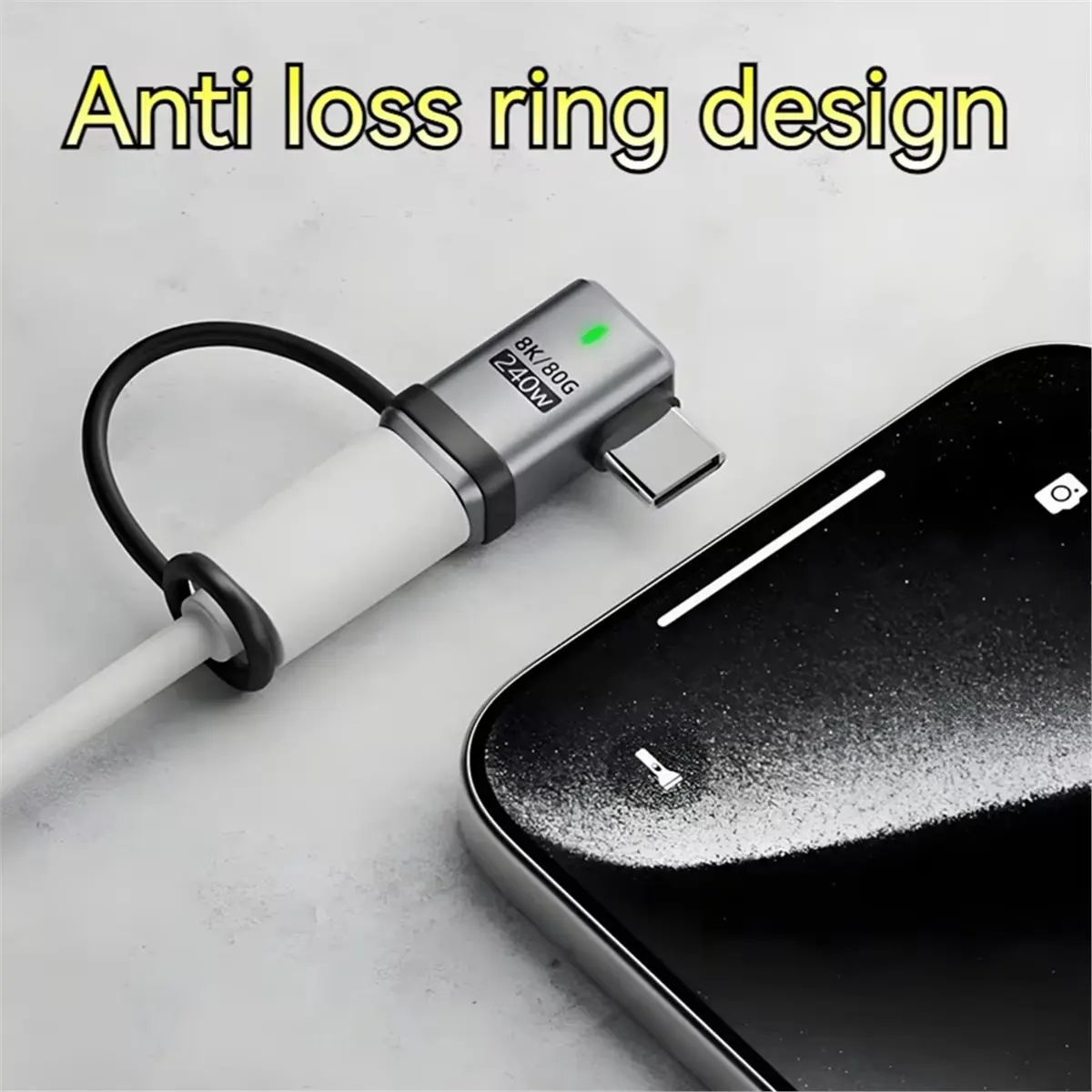 NEW 240W Metal USB Type C Adapter 80Gbps OTG 8K Video Led Indicator Anti Loss Fast Charging USBC Converter B