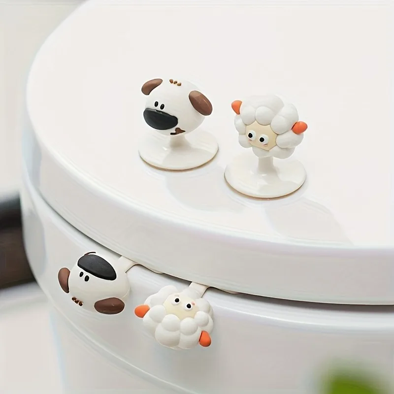 Cartoon Toilet Lid Lifter Handles - Easy-To-Use Bathroom Toilet Seat Lifters with Anti-Dirty Design, Home Essential Accessories