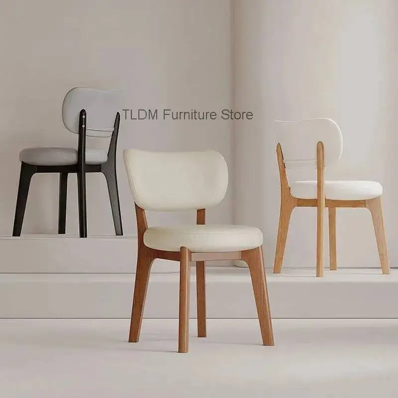 Mid-Century Modern Floral Print Dining Chair, Wood Frame Accent Chair, Retro Ergonomic Chair for Kitchen Living Room Furniture