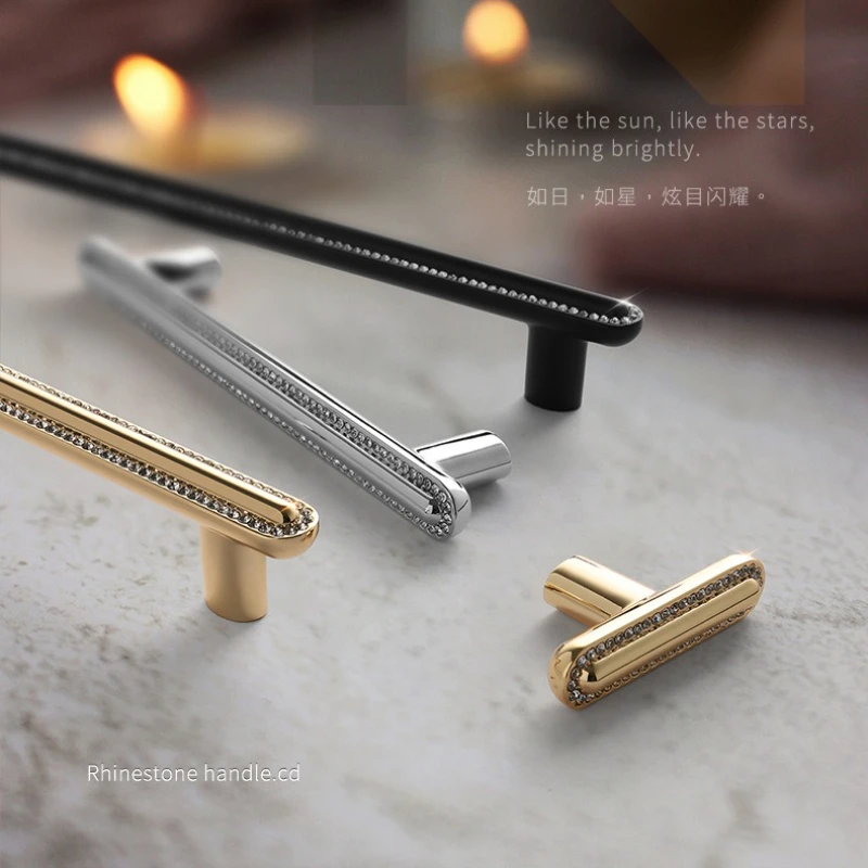 Luxury-Style High-End Cabinet Handles: Crystal Diamond Wardrobe & Cabinet Handles, Nordic Wine & Shoe Cabinet Drawer Pulls