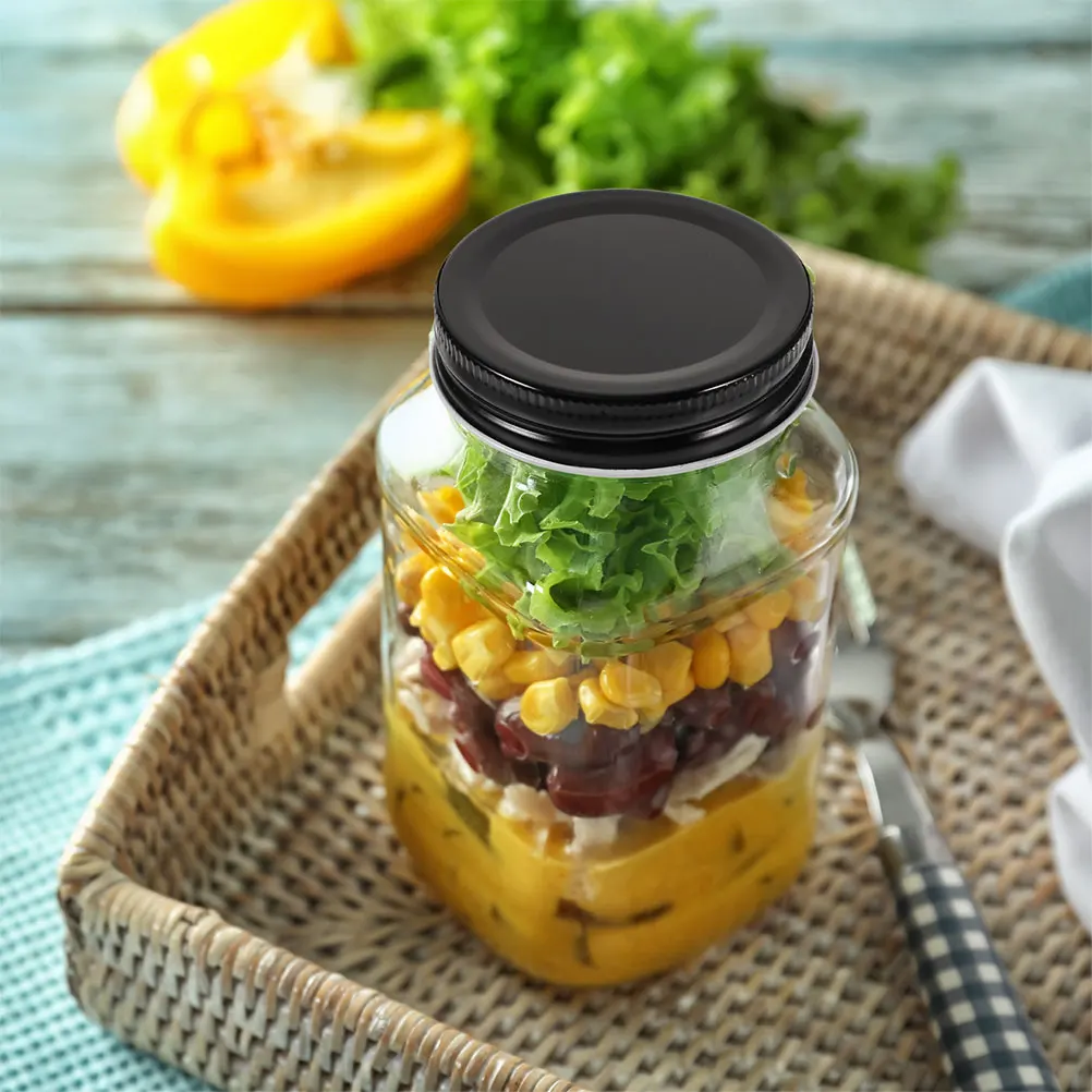 

10pcs Airtight Metal Canning Jar Lids Wide Mouth Leak Proof Seal Covers For Yogurt Pudding Dried Fruits Storage