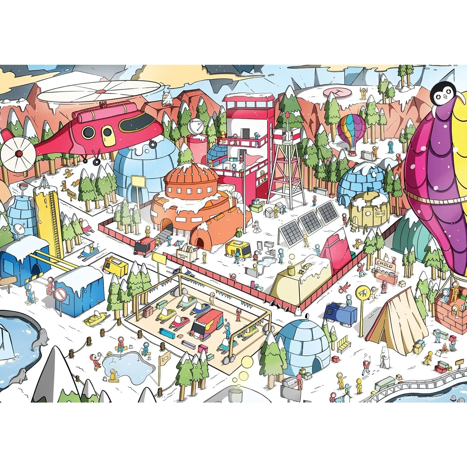 

Beach Party City 300/500/1000 Piece Jigsaw Puzzle for Adults Kid Whimsical Monsters Vibrant Beach Scene Satin Finish Challenging