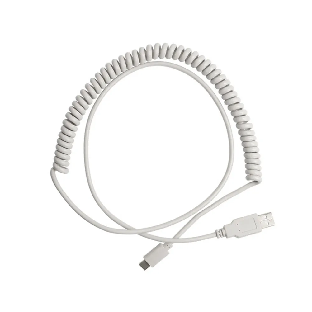 1Pcs Reinforced Coiled Keyboard Cable Type-C for Mechanical Keyboards High-Speed Data Transfer Tangle-Free Compact Storage