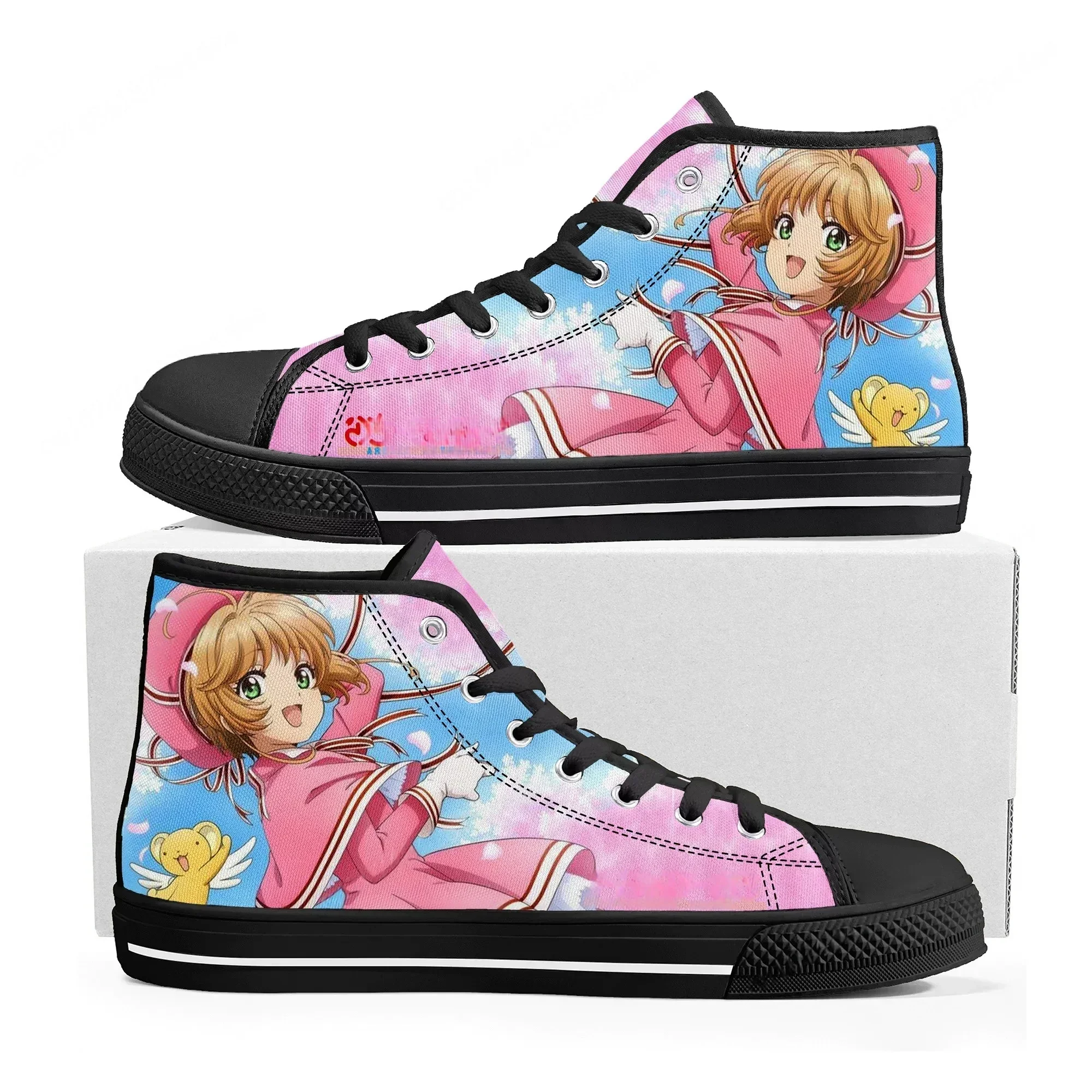

Кроссовки Cardcaptor Sakura High Top для мужчин и женщин, высококачественные кеды из канваса, повседневная обувь с аниме-принтом, изготовленная на заказ