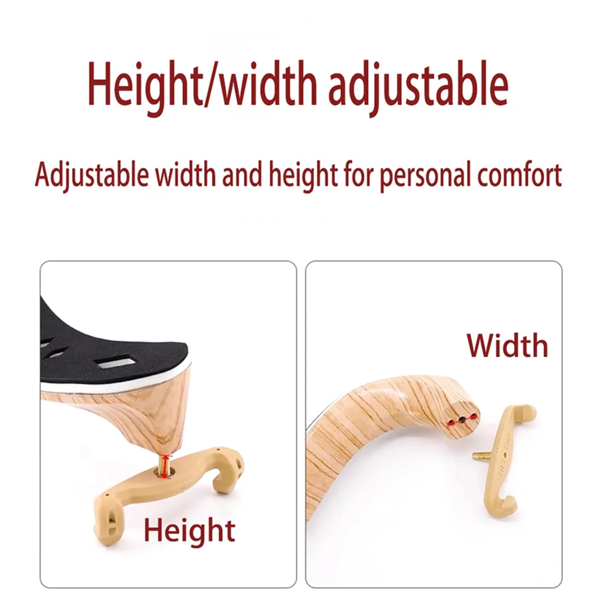 

B72A IRIN Violin Shoulder Rest, Violin Chin Rest for 4/4 Size, Shoulder Rest with Adjustable Design for Height Violin Parts